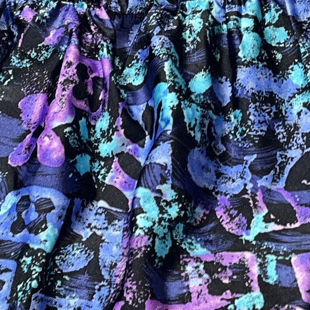 BLAIR Women's Blue &‎ Purple Floral Swim Dress Size 16 & High Waisted Bottoms